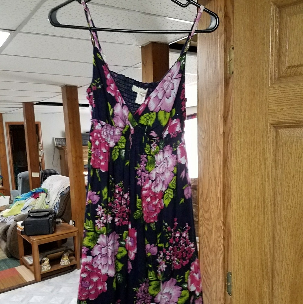 Multi color floral spaghetti strap dress